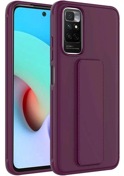 Case 4U Xiaomi Redmi Note 11 Pro 5g Kılıf Stand Olabilen Mat Yüzey Kaliteli TPU Silikon Qstand Arka Kapak Mürdüm