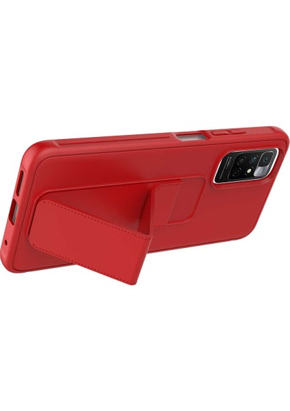 Case 4U Xiaomi Redmi Note 11 / 11s Kılıf Stand Olabilen Mat Yüzey Kaliteli TPU Silikon Qstand Arka Kapak Koyu Yeşil