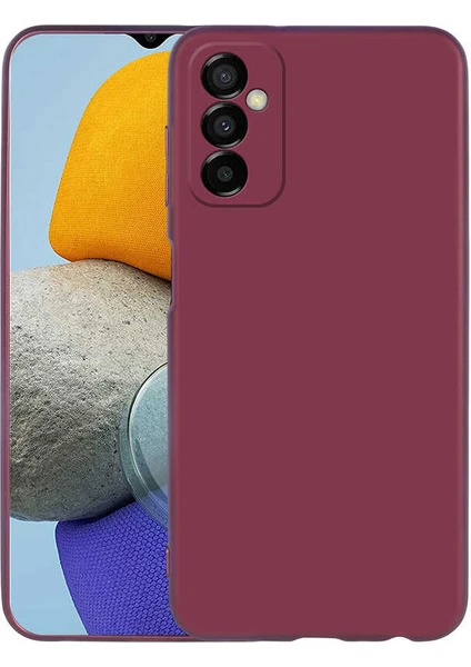 Case 4U Samsung Galaxy M23 Uyumlu Kılıf Klasik Mat Renkli Yumuşak Premier Silikon Mürdüm