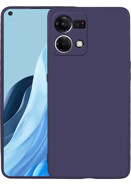 Oppo Reno 7 4g Kılıf Klasik Mat Renkli Yumuşak Premier Silikon Lacivert