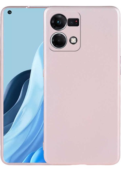 Oppo Reno 7 4g Kılıf Klasik Mat Renkli Yumuşak Premier Silikon Rose Gold