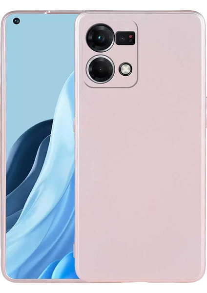 Case 4U Oppo Reno 7 4g Kılıf Klasik Mat Renkli Yumuşak Premier Silikon Rose Gold