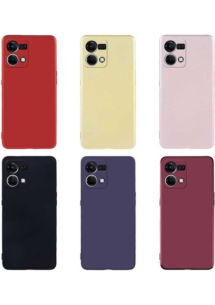 Oppo Reno 7 4g Kılıf Klasik Mat Renkli Yumuşak Premier Silikon Rose Gold