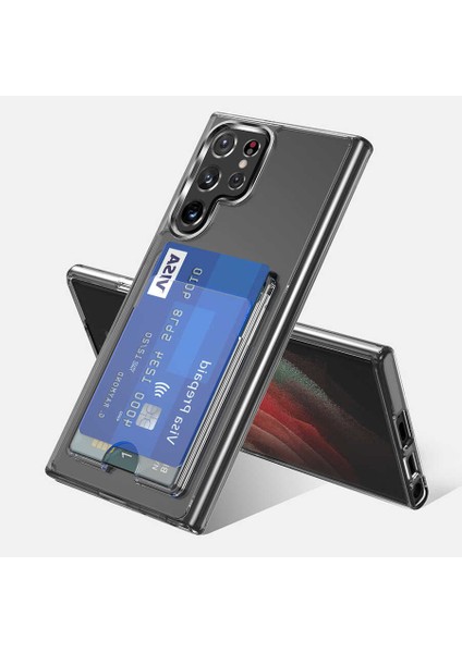 Samsung Galaxy S22 Plus Uyumlu Kılıf Kartvizitli Sert Pc Silikon Ensa Kapak Şeffaf fiyatları