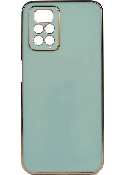 Case 4U Xiaomi Redmi Note 11 Pro 5g Kılıf Kamera Korumalı Yumuşak Pastel Altın Kenar Bark Kapak Açık Yeşil