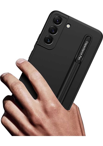 Samsung Galaxy S22 Uyumlu Kılıf Kamera Korumalı Kalemli Ays Arka Kapak Koyu Yeşil modelleri