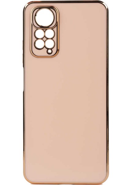 Xiaomi Redmi Note 11 / Redmi Note 11s Kılıf Kamera Korumalı Yumuşak Pastel Altın Kenar Bark Kapak Rose Gold