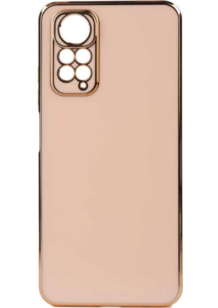 Case 4U Xiaomi Redmi Note 11 / Redmi Note 11s Kılıf Kamera Korumalı Yumuşak Pastel Altın Kenar Bark Kapak Rose Gold