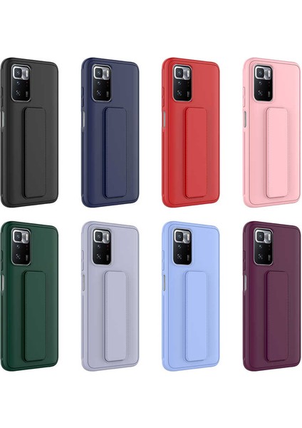 Case 4U Xiaomi Redmi 10 Kılıf Stand Olabilen Mat Yüzey Kaliteli TPU Silikon Qstand Arka Kapak Koyu Yeşil