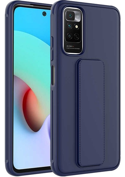 Case 4U Xiaomi Redmi Note 11 Pro 5g Kılıf Stand Olabilen Mat Yüzey Kaliteli TPU Silikon Qstand Arka Kapak Lacivert