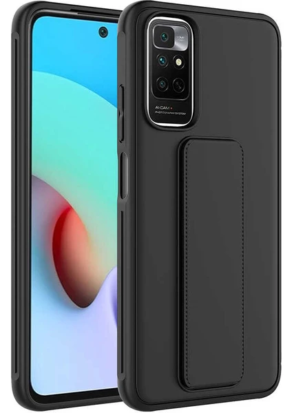 Case 4U Xiaomi Redmi Note 11 / 11s Kılıf Stand Olabilen Mat Yüzey Kaliteli TPU Silikon Qstand Arka Kapak Siyah