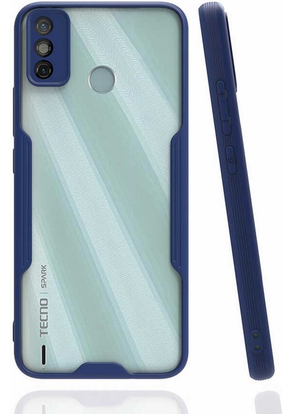 Case 4U Tecno Spark 6 Go Kılıf Kamera Korumalı Ultra Ince Buzlu Mat Renkli Parfe Silikon Kapak Lacivert