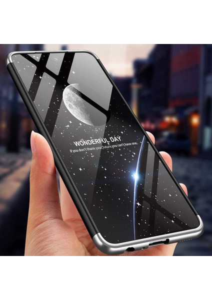 Samsung Galaxy A13 4g Uyumlu Kılıf 3 Parçalı Tam Koruma Sert Mika Ays Kapak Siyah Kırmızı