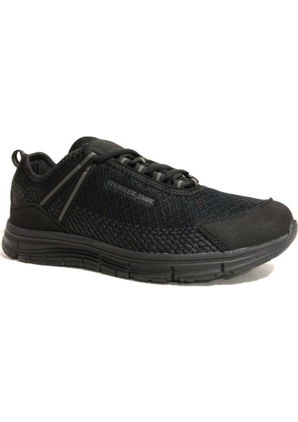 Siyah Gri Bağcıklı Sneakers Spor Ayakkabı