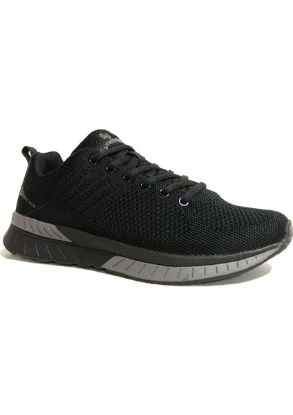 Siyah Gri Bağcıklı Sneakers Spor Ayakkabı