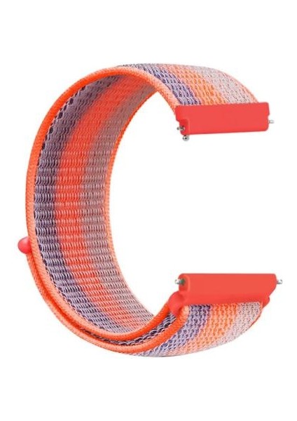 Samsung Galaxy Watch 4 Classic 46 mm R890 Için Dokuma Kordon Turuncu Çizgili