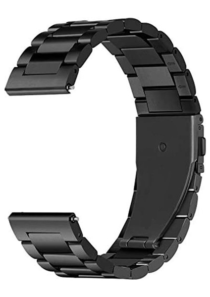 Samsung Galaxy Watch 4 Classic 42 mm R880 Için Metal Tokalı Dişli Kordon Siyah