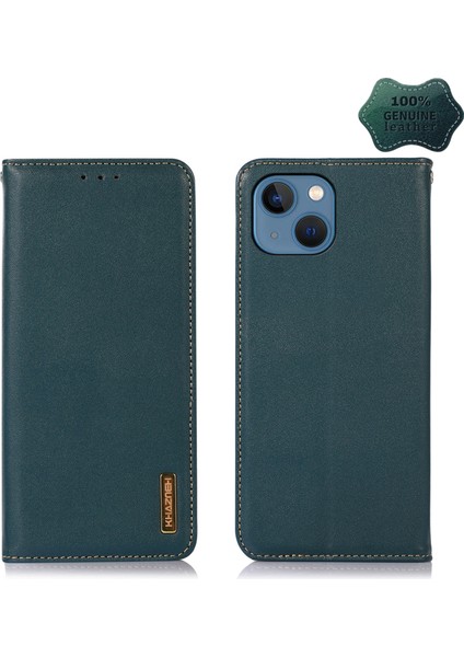 Iphone 13 Yeşil Için Nappa Deri Kılıf (Yurt Dışından)