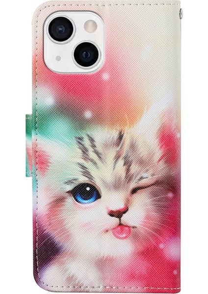 Iphone 13 Sinc Cat Için Renkli Çizim Deseni Pu Kılıfı (Yurt Dışından) fırsatları