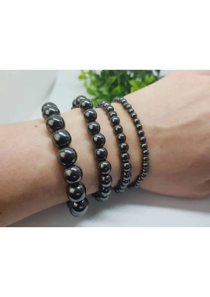 Çok Zarif Hematit Detay Doğal Taş Bileklik |