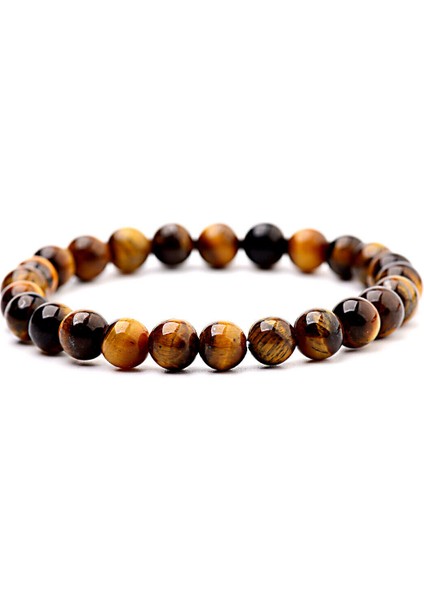 Unisex - Kaplan Gözü < Onix Detaylı - Elegant Doğal Taş Bileklik