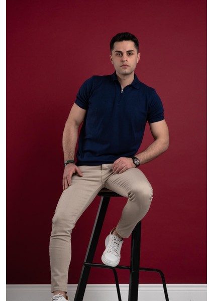 Yakalı Regular Fit Erkek Triko T-Shirt