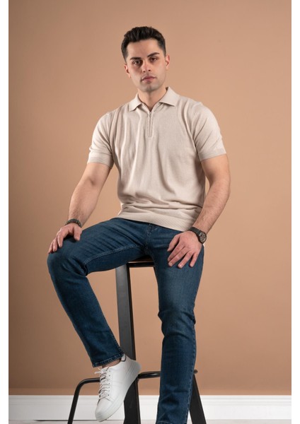 Yakalı Regular Fit Erkek Triko T-Shirt