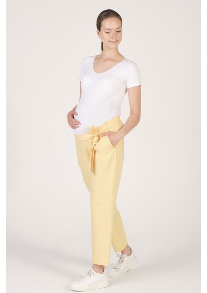 Hamile Beli Lastikli Havuç Kesim Pantolon Sarı fırsatları