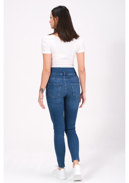 Hamile Esnek Karın Bantlı Skinny Kot Pantolon Lacivert fırsatları