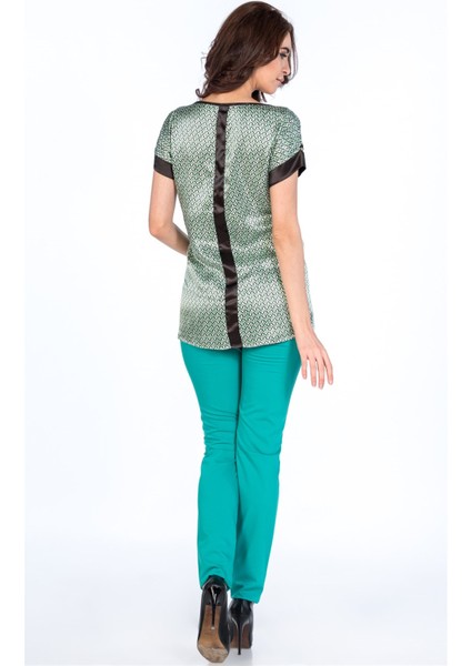 Hamile Bluz Yaka Desen Baskılı Model Yeşil fiyatları