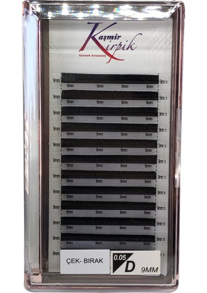 Çek- Bırak D Kıvrım 0.05 mm 9 Numara Tek Boy Kirpik