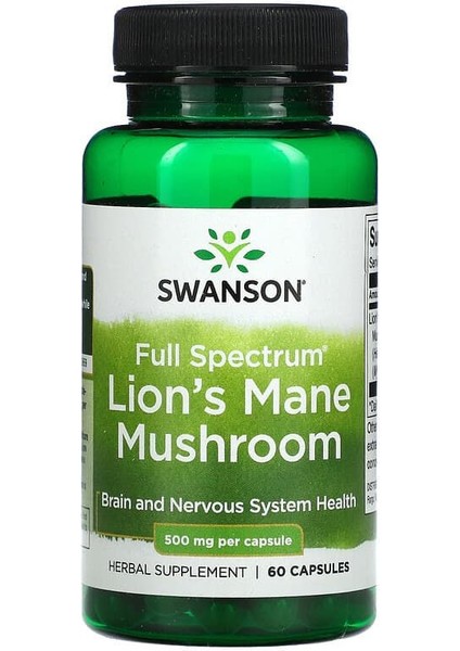 Full Spectrum Lion's Mane Mushroom 500mg 60 Capsul