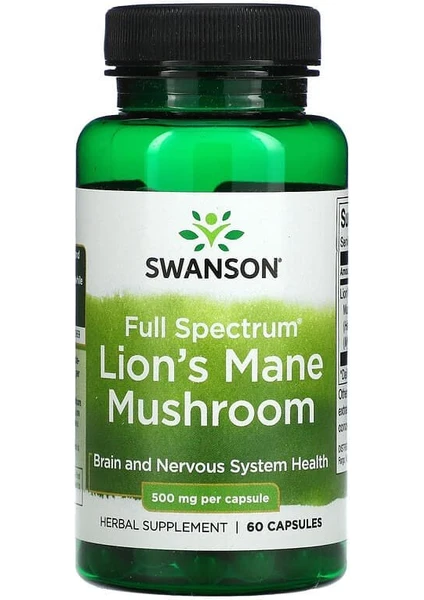 Full Spectrum Lion's Mane Mushroom 500mg 60 Capsul