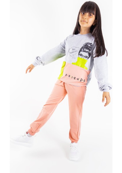 Friend Baskılı Neon Detaylı Kız Çocuk Eşofman Takımı fiyatları