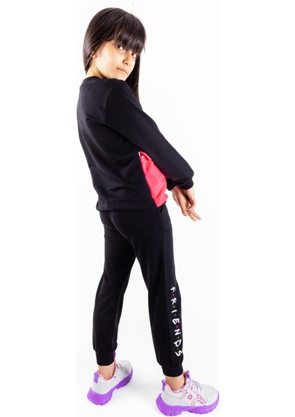 Friend Baskılı Neon Detaylı Kız Çocuk Eşofman Takımı indirimleri