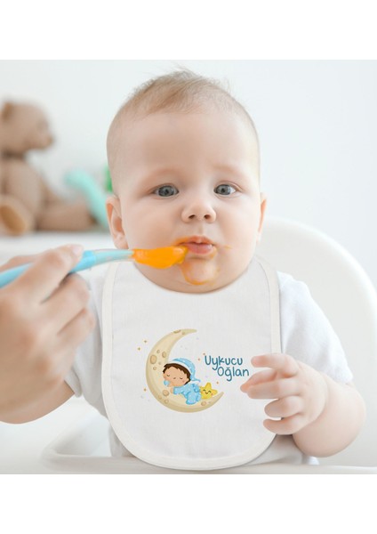 Kids Uykucu Oğlan Tasarımlı Bebek Mama Önlüğü - Model 1 fiyatları