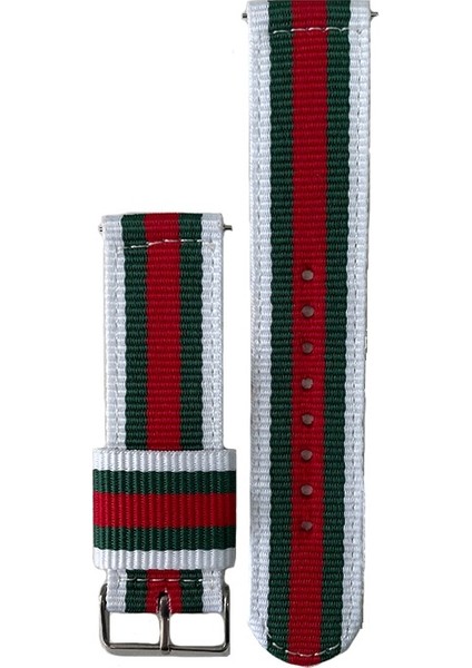Honor Watch Gs Pro Için Pantheon Şeritli Kordon Kayış Beyaz Yeşil Kırmızı