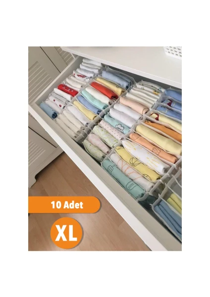 10 Adet - Xlarge 8 Gözlü Çekmece Içi Düzenleyici Organizer 31 x 36 x 12