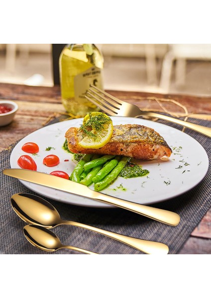 16 Parça Paslanmaz Çelik Çatal/bıçak/kaşık Takımı - Altın (Yurt Dışından) modelleri