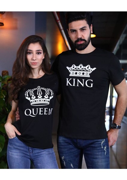 Sevgili Kombinleri King Queen Taç Tişört