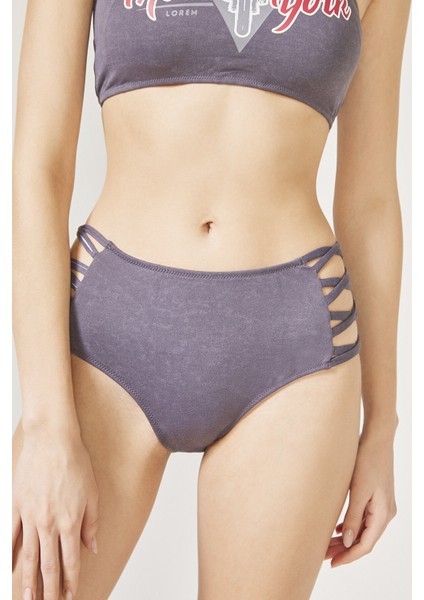 Antrasit Biker Heat Yüksek Bel Bikini Altı