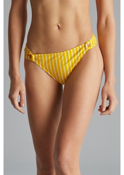 Safran Çizgili Kate Side Bikini Altı fiyatları
