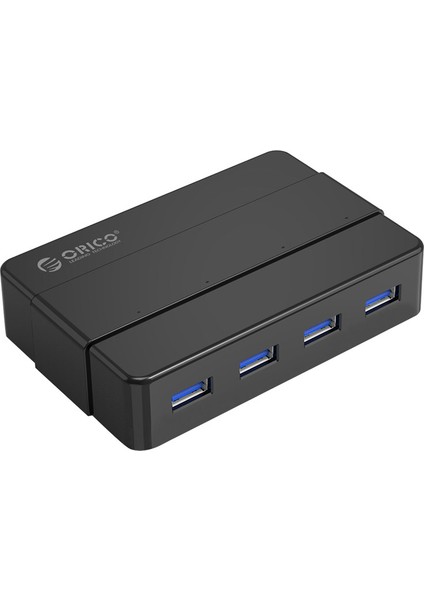 4 Portlu Usb3.0 Superspeed 12V Güç Adaptörlü Çoklayıcı Hub, Siyah, 100 Cm, H4928-U3-V1
