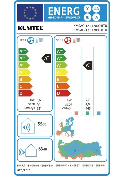 Matsu Kmsac-12 A++ 12.000 Btu Inverter Duvar Tipi Split Klima