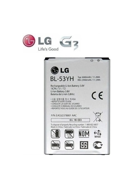 Lg G3 Batarya Pil BL-53YH Servis