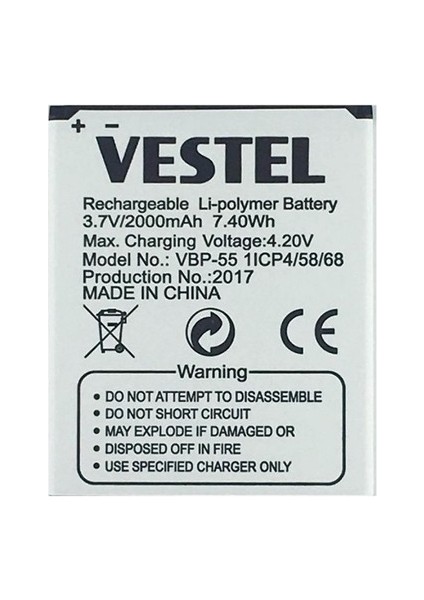 Vestel Venüs 5.5 Pil Batarya 5.5x 5.5V Vbp-55 Ithal