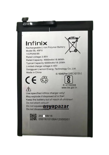 Infinix Hot 9 - Hot 9 Play Pil Batarya BL-49FX Hot9 Pil