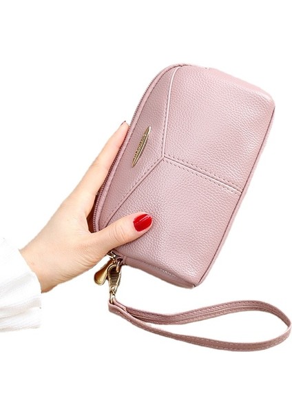 Cüzdan Kadın Kırmızı/mavi/pembe/siyah Fermuarlı Çanta Kadın Pu Deri Uzun Çanta Moda (Yurt Dışından)