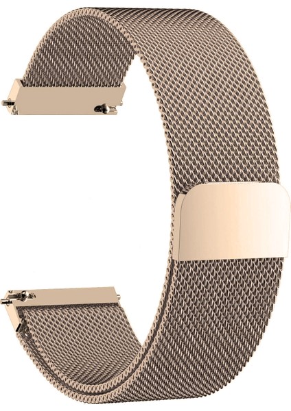 Samsung Galaxy Watch 4 Classic 42 mm R880 Için Metal Milanese Kordon Vintage Gold