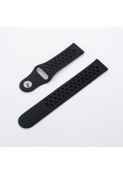 Samsung Galaxy Watch 4 Classic 42 mm R880 Için Delikli Spor Kordon Füme Siyah